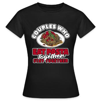 Couple de pâtes - T-shirt Femme - noir - Devant - AI Model Female 172 dark (172cm)