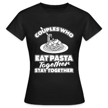 Couple de pâtes - T-shirt Femme - noir - Devant - AI Model Female 172 dark (172cm)