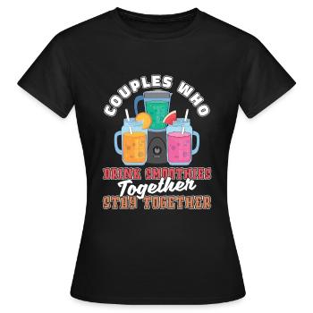 Paire de smoothies - T-shirt Femme - noir - Devant - AI Model Female 172 dark (172cm)