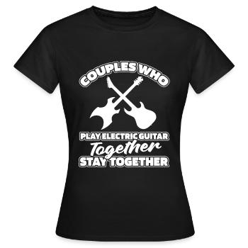 E Guitare Guitare Electrique Paire - T-shirt Femme - noir - Devant - AI Model Female 172 dark (172cm)