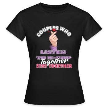 K Pop Kpop Paire Pop Coréenne - T-shirt Femme - noir - Devant - AI Model Female 172 dark (172cm)