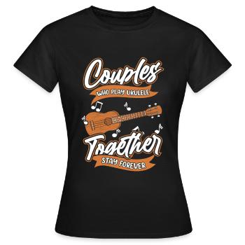 Paire de ukulélés - T-shirt Femme - noir - Devant - AI Model Female 172 dark (172cm)