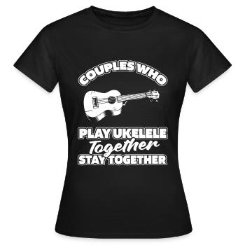Paire de ukulélés - T-shirt Femme - noir - Devant - AI Model Female 172 dark (172cm)
