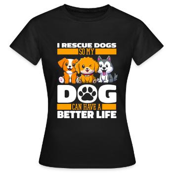 Chien de sauvetage de chien drôle - T-shirt Femme - noir - Devant - AI Model Female 172 dark (172cm)
