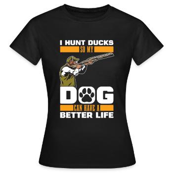 Duck Hunting Duck Hunting Dog - Women's T-Shirt - black - Front - AI Model Female 172 dark (172cm)