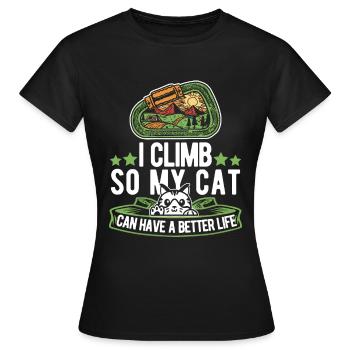 Grimpeur grimpeur chat - T-shirt Femme - noir - Devant - AI Model Female 172 dark (172cm)