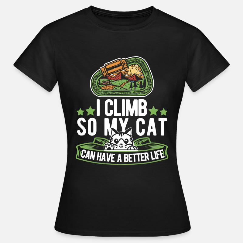Climbing Climber Cat - Women's T-Shirt - black