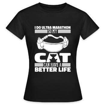 Ultramarathon Chat - T-shirt Femme - noir - Devant - AI Model Female 172 dark (172cm)