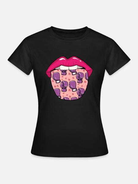 Boxen Boxer Lippen - Frauen T-Shirt - Schwarz
