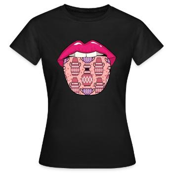 Töpfern Zunge - Frauen T-Shirt - Schwarz - Vorne - AI Model Female 172 dark (172cm)