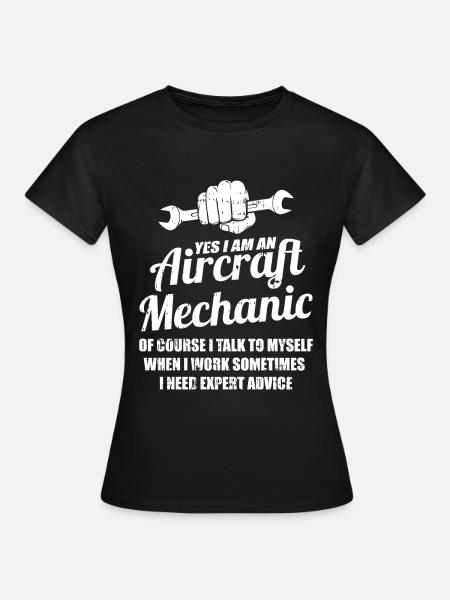 Flugzeug Mechaniker Schlüssel - Frauen T-Shirt - Schwarz