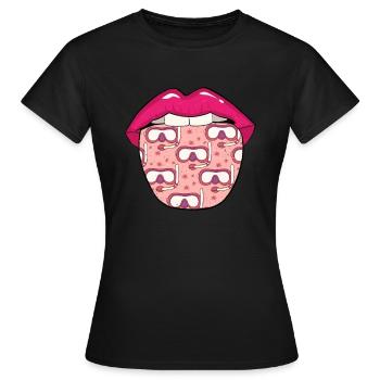 Schnorcheln Lippen - Frauen T-Shirt - Schwarz - Vorne - AI Model Female 172 dark (172cm)