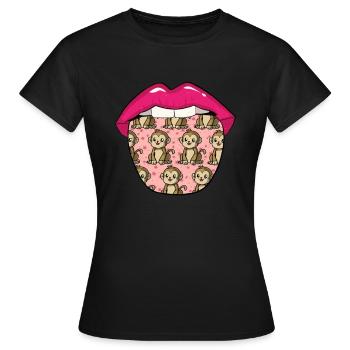 Monkey lips - Women's T-Shirt - black - Front - AI Model Female 172 dark (172cm)