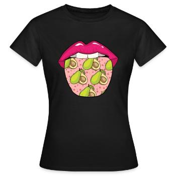 Avocado Zunge - Frauen T-Shirt - Schwarz - Vorne - AI Model Female 172 dark (172cm)