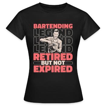 Bartender Retired Bartender - Women's T-Shirt - black - Front - AI Model Female 172 dark (172cm)