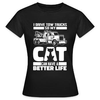 Abschleppdienst Abschlepper Katze - Frauen T-Shirt - Schwarz - Vorne - AI Model Female 172 dark (172cm)