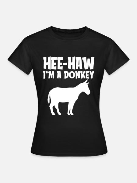 Hee-haw im aasi hauska laiska Halloween-puku - Dame-T-shirt - sort