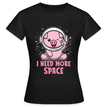 Astronaute éleveur de porcs - T-shirt Femme - noir - Devant - AI Model Female 172 dark (172cm)