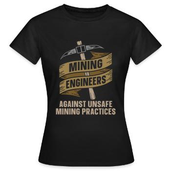 Ingénieur Pioche Ingénieur Minier - T-shirt Femme - noir - Devant - AI Model Female 172 dark (172cm)