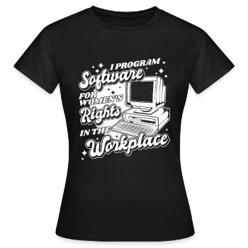 Developer Coder Programmer Computer - T-shirt Femme - noir - Devant - AI Model Female 172 dark (172cm)