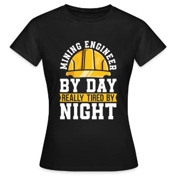 Engineer Safety helmet Mining engineer - Women's T-Shirt - black - Front - AI Model Female 172 dark (172cm)