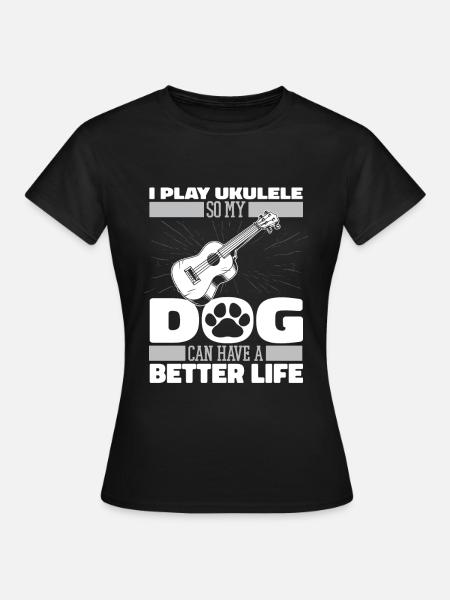 Ukulele Dog - Women's T-Shirt - black