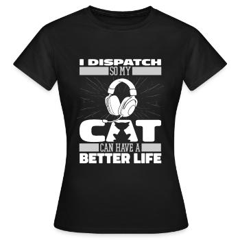 Chats du centre de contrôle des appels d’urgence - T-shirt Femme - noir - Devant - AI Model Female 172 dark (172cm)