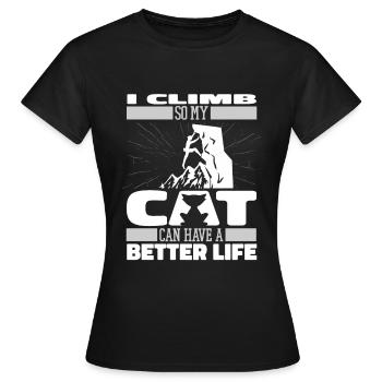 Grimpeur grimpeur chat - T-shirt Femme - noir - Devant - AI Model Female 172 dark (172cm)