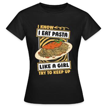 Pasta Girl - T-shirt Femme - noir - Devant - AI Model Female 172 dark (172cm)