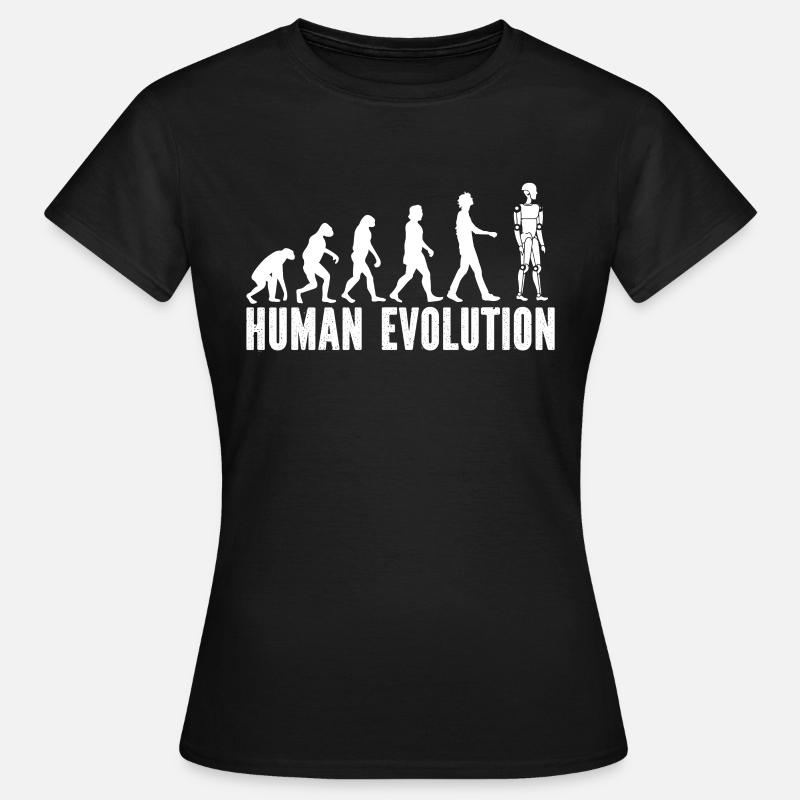 Robotics Ai Robot Evolution Human Evolution - Women's T-Shirt - black