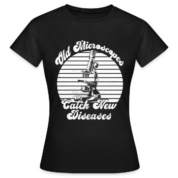 Biologie Biologe Mikroskop - Frauen T-Shirt - Schwarz - Vorne - AI Model Female 172 dark (172cm)