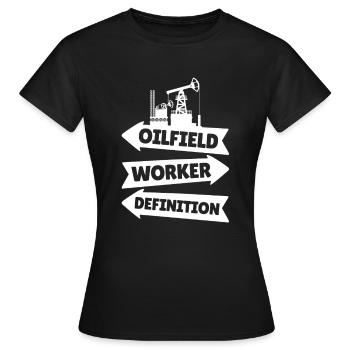Ölfeld Bohrinsel - Frauen T-Shirt - Schwarz - Vorne - AI Model Female 172 dark (172cm)