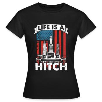 Oil Field Oil Rig Oil Rig US Flag - Women's T-Shirt - black - Front - AI Model Female 172 dark (172cm)