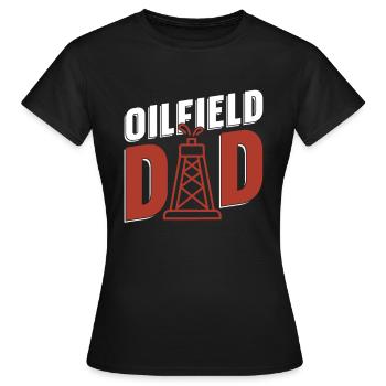 Oil Field Oil Rig Père Oilfield Papa - T-shirt Femme - noir - Devant - AI Model Female 172 dark (172cm)