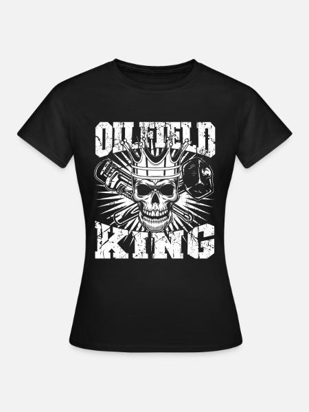 Ölfeld Bohrinsel Totenschädel - Frauen T-Shirt - Schwarz