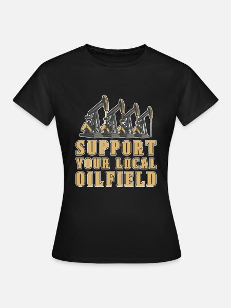 Ölfeld Bohrinsel Pumpe - Frauen T-Shirt - Schwarz