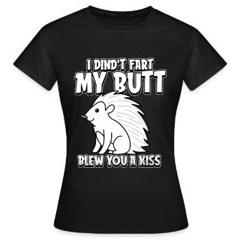 Stachelschwein Witzig - Frauen T-Shirt - Schwarz - Vorne - AI Model Female 172 dark (172cm)