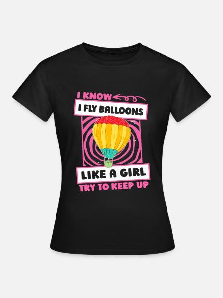 Heißluftballon Ballonfahren Mädchen - Frauen T-Shirt - Schwarz