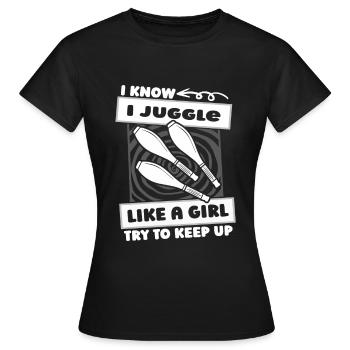 Jongleuse Fille Jongleur - T-shirt Femme - noir - Devant - AI Model Female 172 dark (172cm)