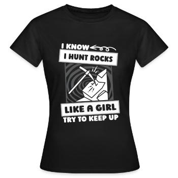 Géologue Collectionneuse de pierres - T-shirt Femme - noir - Devant - AI Model Female 172 dark (172cm)