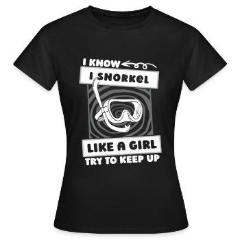 Schnorcheln Mädchen - Frauen T-Shirt - Schwarz - Vorne - AI Model Female 172 dark (172cm)