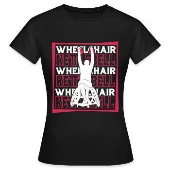 Kettlebell Rollstuhl - Frauen T-Shirt - Schwarz - Vorne - AI Model Female 172 dark (172cm)
