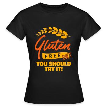 Glutenfrei - Frauen T-Shirt - Schwarz - Vorne - AI Model Female 172 dark (172cm)