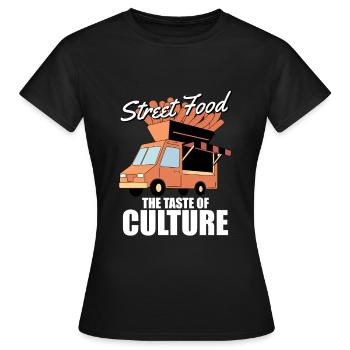 Straßenessen Kultur - Frauen T-Shirt - Schwarz - Vorne - AI Model Female 172 dark (172cm)