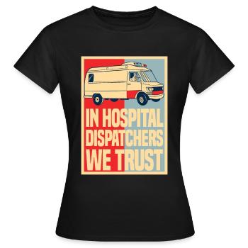 Notruf Leitstelle Einsatzzentrale Ambulanz - Frauen T-Shirt - Schwarz - Vorne - AI Model Female 172 dark (172cm)