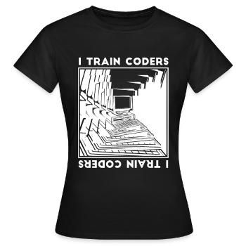 Entwickler Coder Programmierer Rechner - Frauen T-Shirt - Schwarz - Vorne - AI Model Female 172 dark (172cm)