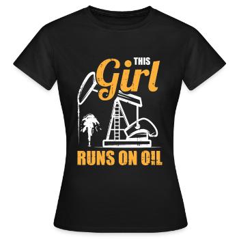 Oil Field Oil Rig Girls - T-shirt Femme - noir - Devant - AI Model Female 172 dark (172cm)