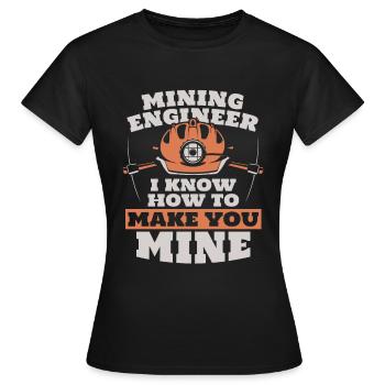 Engineer Safety helmet Mining engineer - Women's T-Shirt - black - Front - AI Model Female 172 dark (172cm)