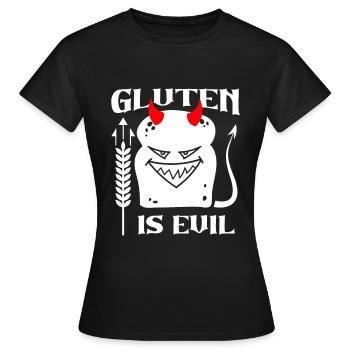 Glutenfrei Teufel - Frauen T-Shirt - Schwarz - Vorne - AI Model Female 172 dark (172cm)