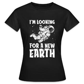 Espace Espace Terre Colonisation de l’espace - T-shirt Femme - noir - Devant - AI Model Female 172 dark (172cm)